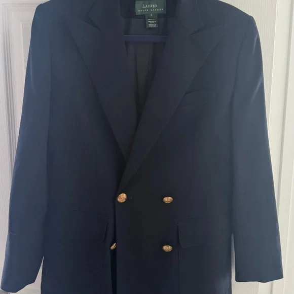 Lauren by Ralph Lauren Women’s Midnight Blue Jacket with Gold Accents size 6 - Picture 3 of 7